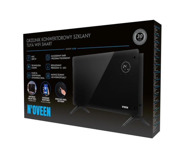 NOVEEN Grzejnik konwektorowy szklany GH5099 WiFi Tuya Smart LCD - 1601577 - zdjęcie 2